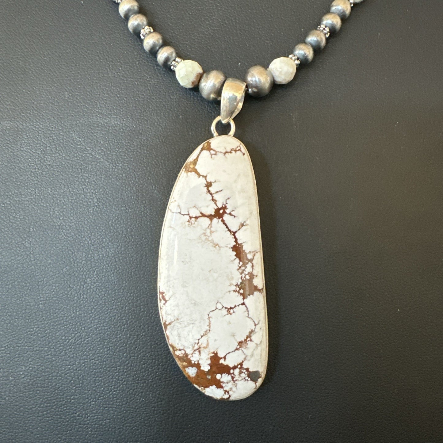 Mens Womens Wild Horse Turquoise Pendant Navajo Sterling Silver Necklace 19572
