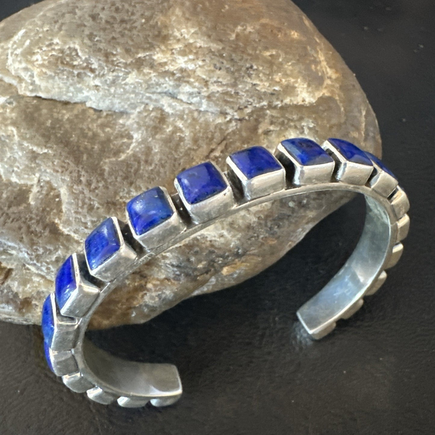 Men WoMens Blue Lapis Lazuli Navajo Sterling Silver Cuff Bracelet 19073