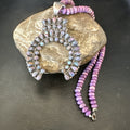 Old Pawn Purple Spiny Naja Purple Stone Necklace 16" | Sterling Silver | Authentic Native American Handmade | 19769