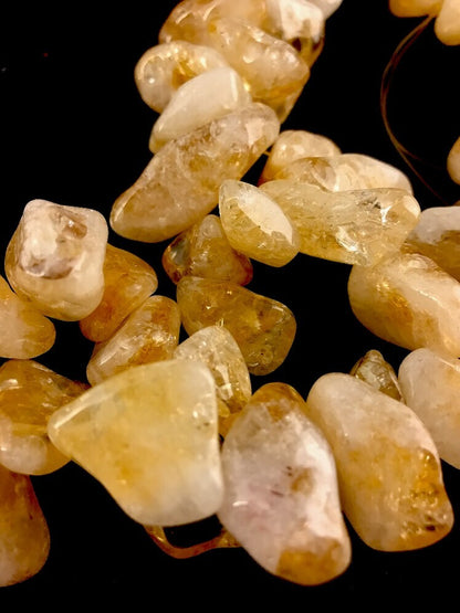 Yellow Citrine Large Strand Chunky Nuggets Bracelet 03851