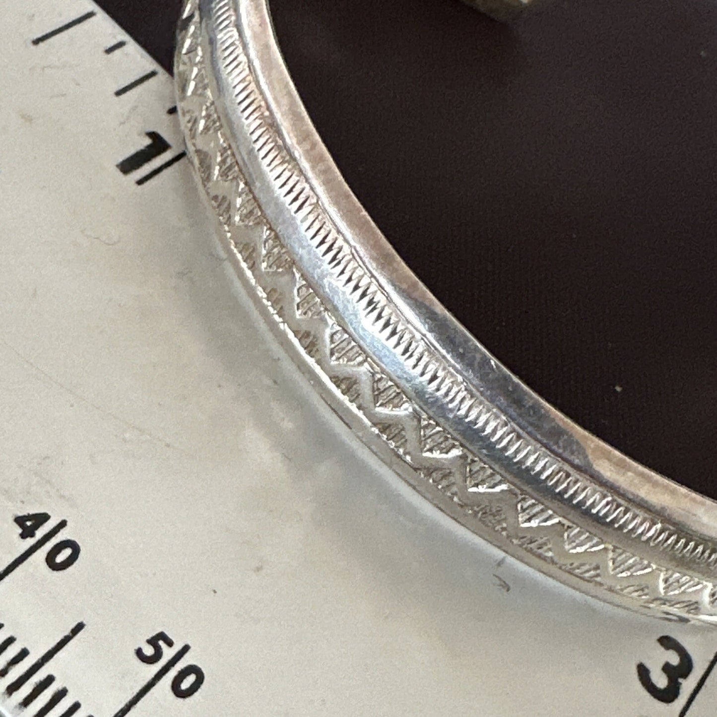 Stamped Cuff Bracelet Native American Navajo Sterling Silver 18120