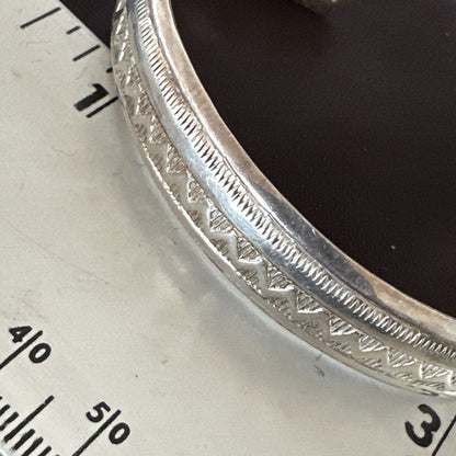 Stamped Cuff Bracelet Native American Navajo Sterling Silver 18120