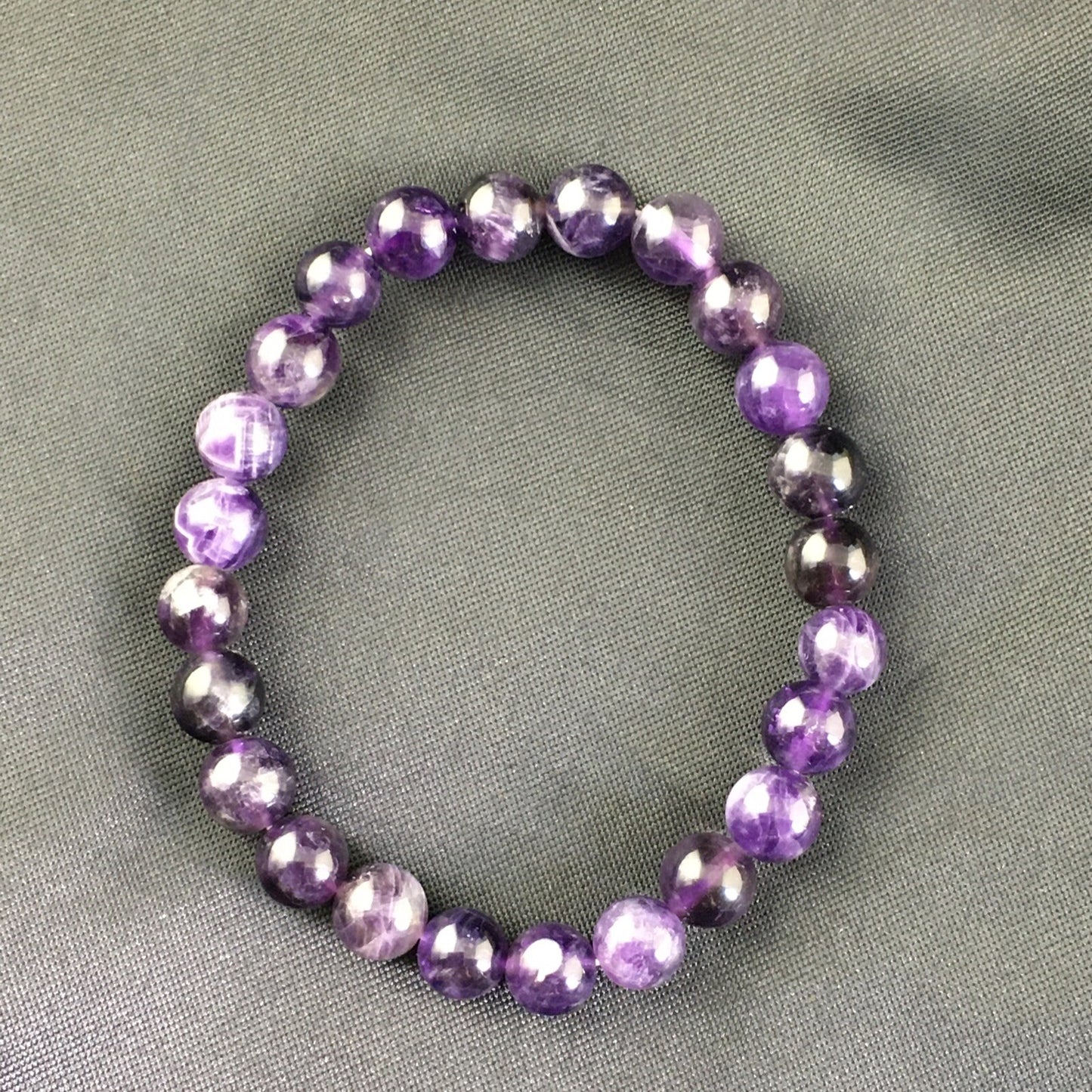 Purple Amethyst Navajo Stretch Elastic Bracelet 6.5" 02002