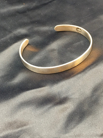 Native American Handmade Band Bracelet Navajo Sterling Silver 08934