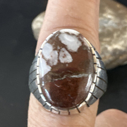 Mens Wild Horse Turquoise Southwestern Sterling Silver Ring Size 10.5 17794