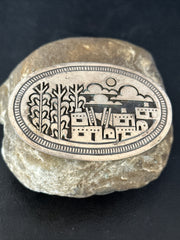 Pueblo Cutout Authentic Concho Belt Buckle | Sterling Silver | Authentic Native American Handmade | 14799