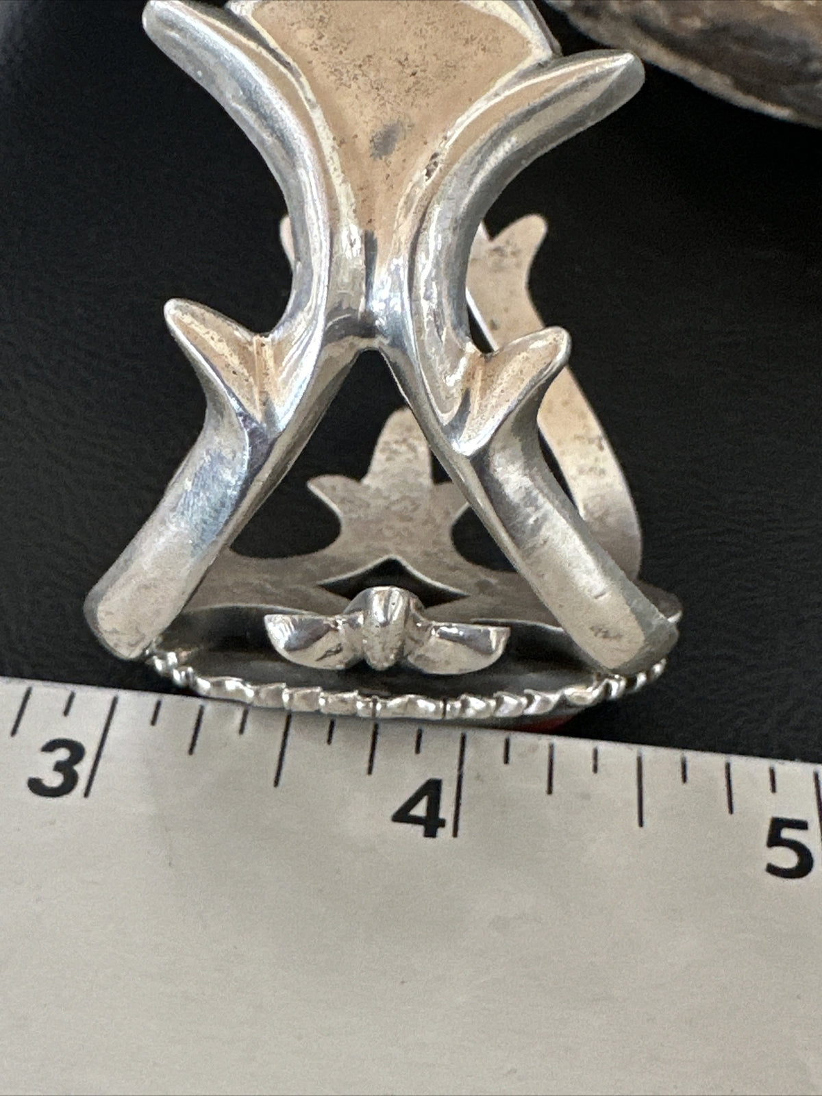 Red Spiny Oyster Navajo Sterling Silver Cuff Bracelet 17704