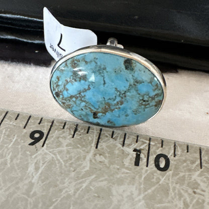 Blue Turquoise#8 Southwestern Sterling Silver Ring Size 7 19731