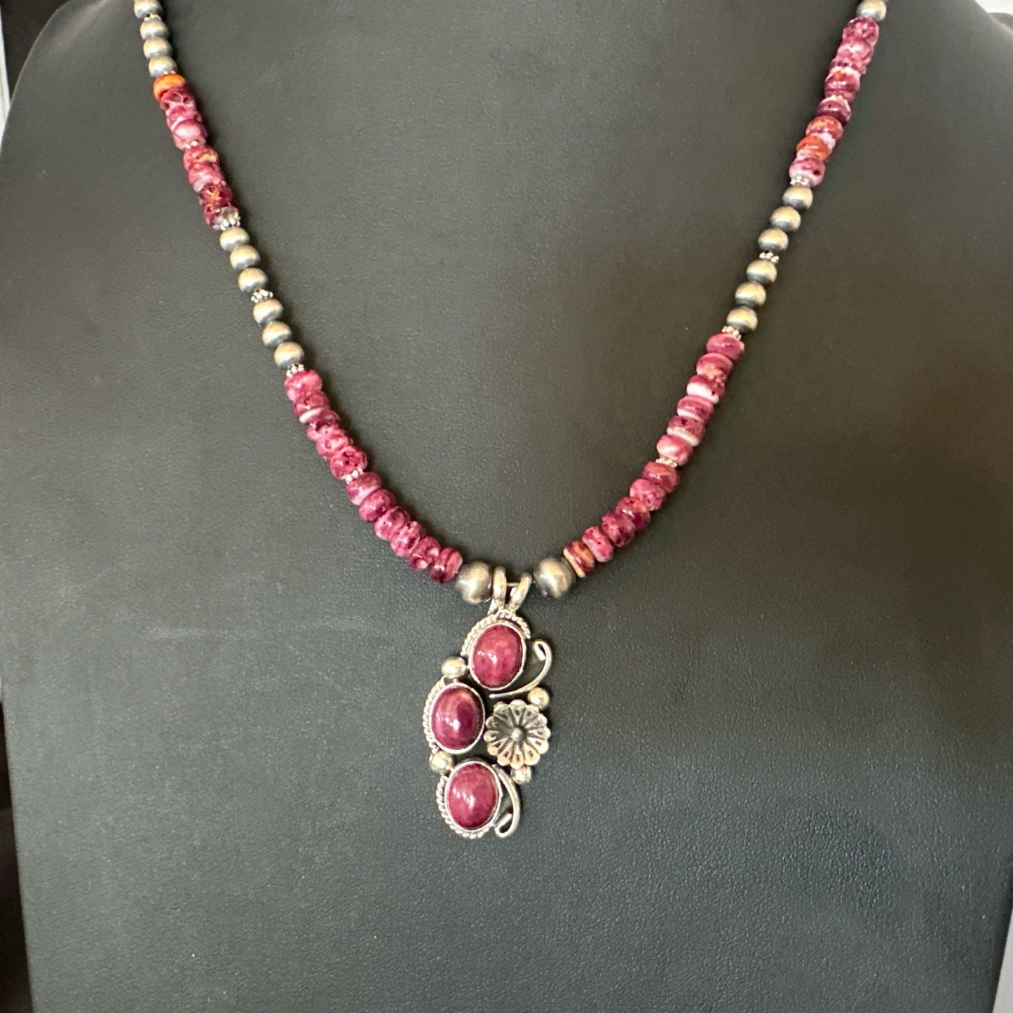 Sterling Purple Spiny Sugilite Pendant Navajo Silver Necklace 19608