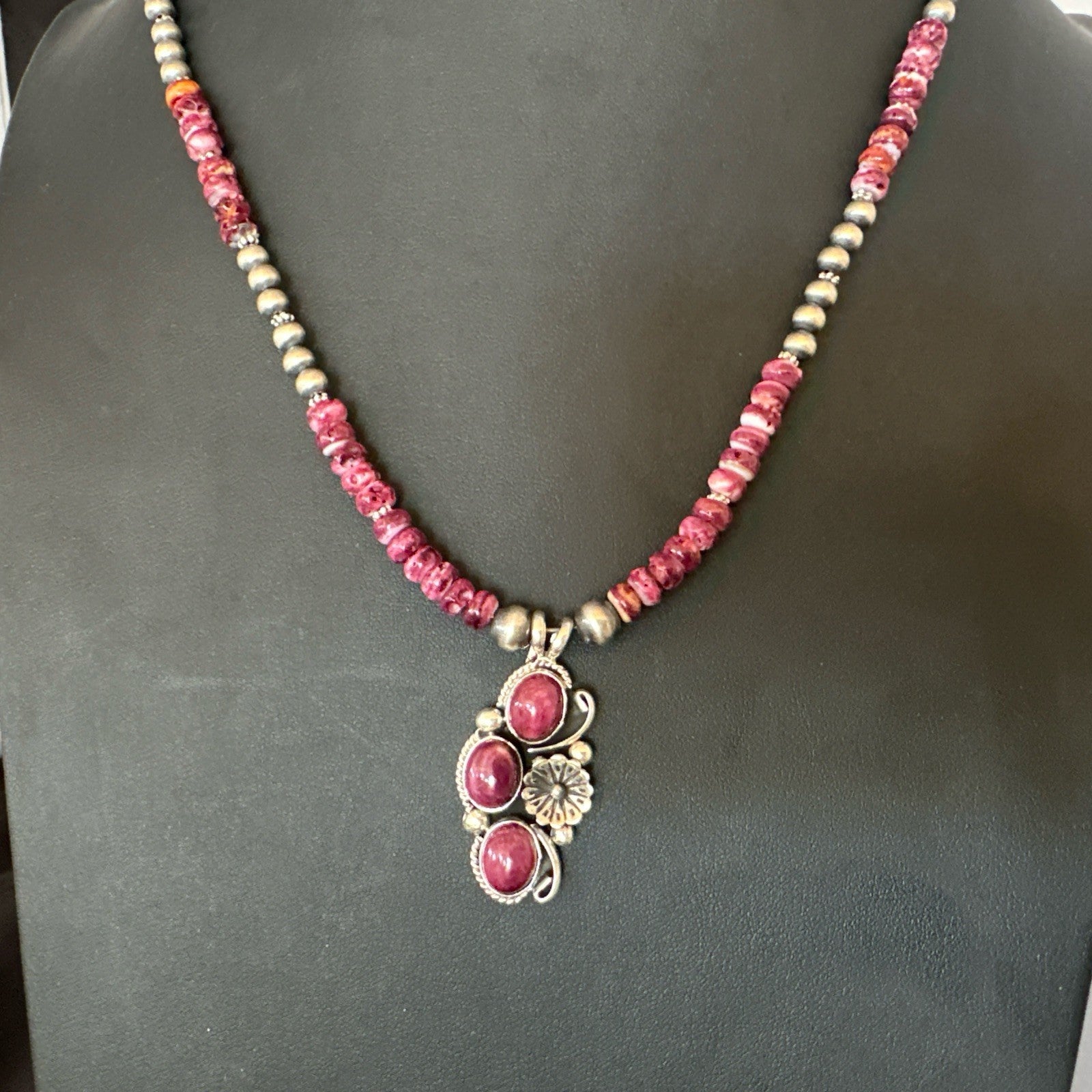 Sterling Purple Spiny Sugilite Pendant Navajo Silver Necklace 19608