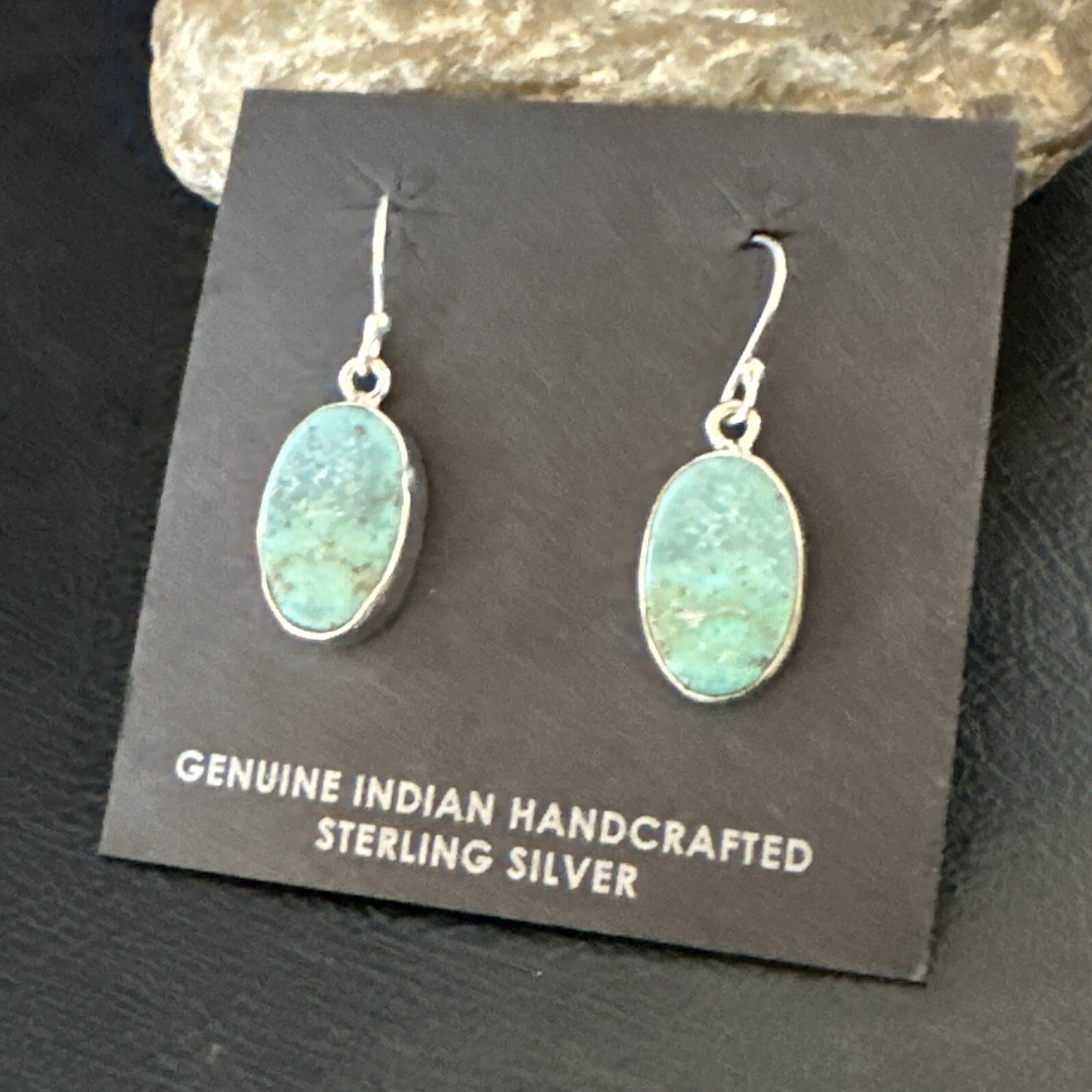 Gorgeous Blue Sterling Silver Denim Lapis Dangle Earrings 1” 15809