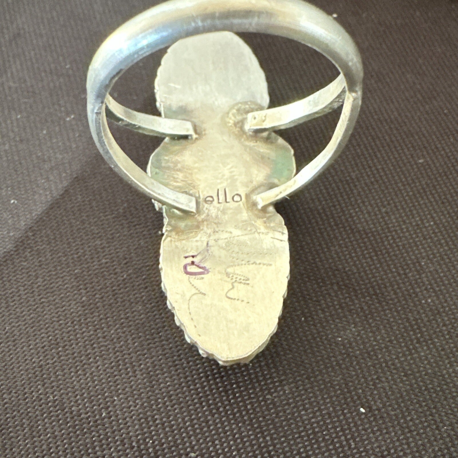 Navajo Sterling Silver Cluster Blue Turquoise Ring Sz 10 18574