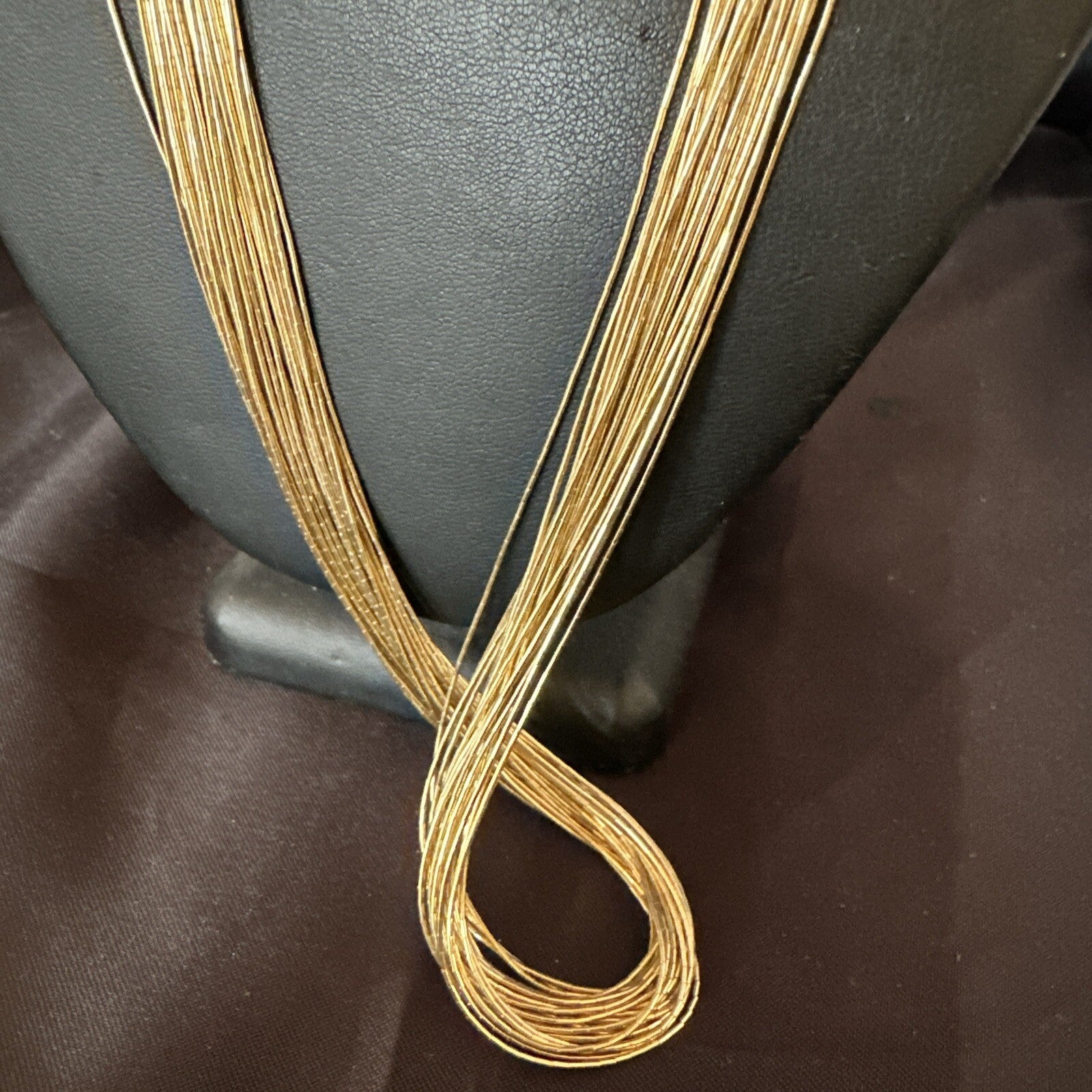 Gold Filled Heishi Tubes 30 Strand Liquid Sterling Silver Necklace 28” 18057