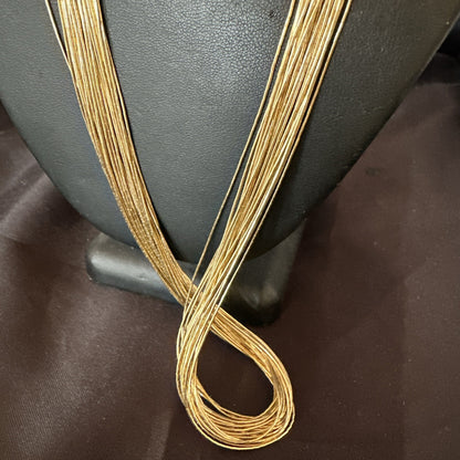Gold Filled Heishi Tubes 30 Strand Liquid Sterling Silver Necklace 28” 18057