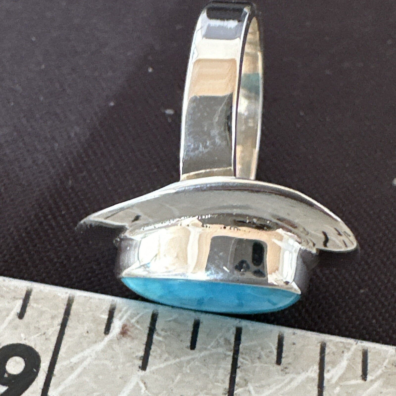 Southwestern Sterling Silver Blue Kingman Turquoise Ring Size 6 18533
