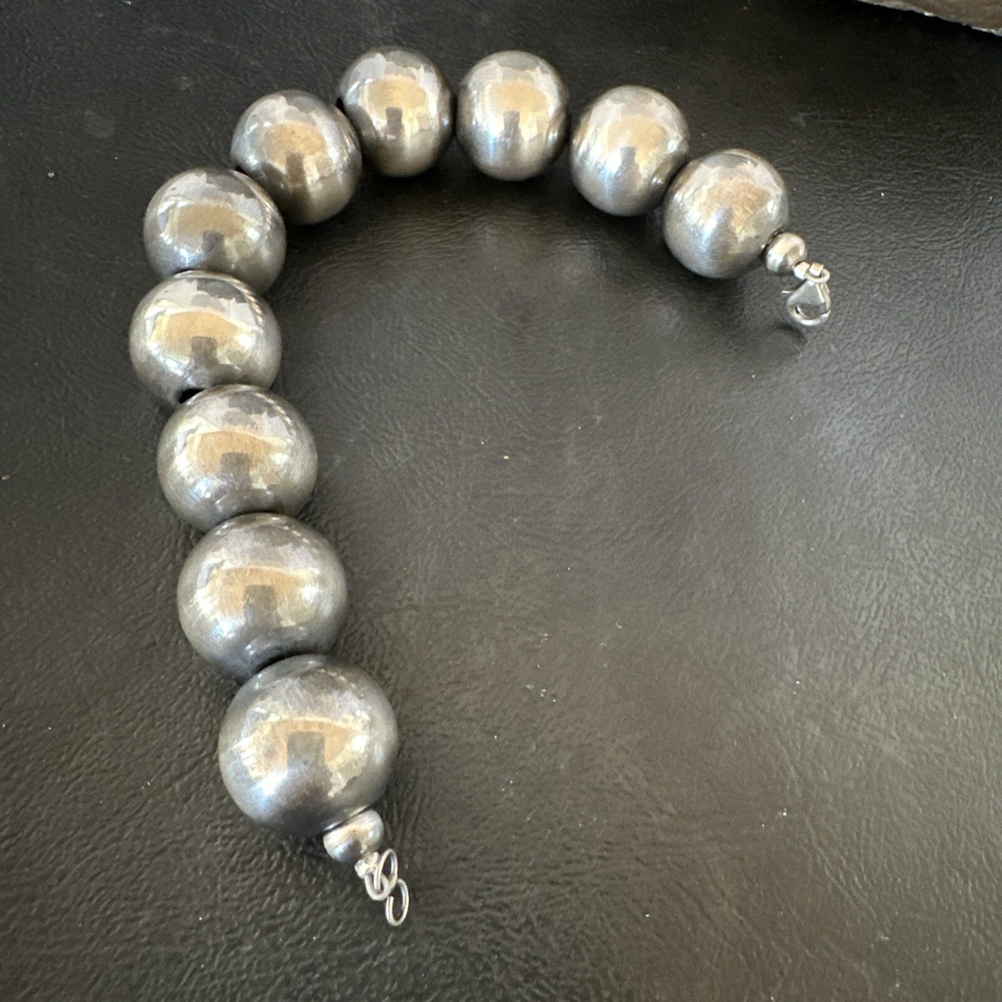 18mm Round Beads 7.5” Sterling Silver Beads Bracelet 91807