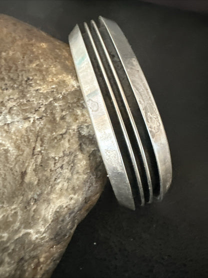 Mens Womens Navajo Sterling Silver Cuff Bracelet 7” 19696