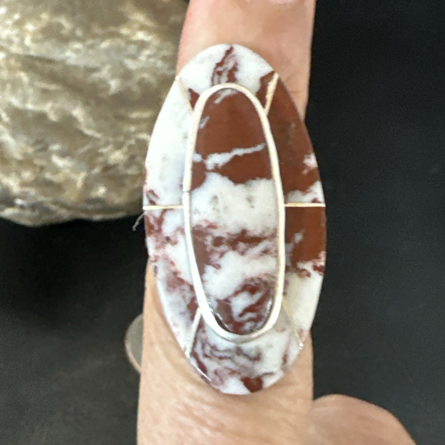 Mens Womens Wild Horse Turquoise Inlay Navajo Sterling Silver Ring Sz 6.5 18768