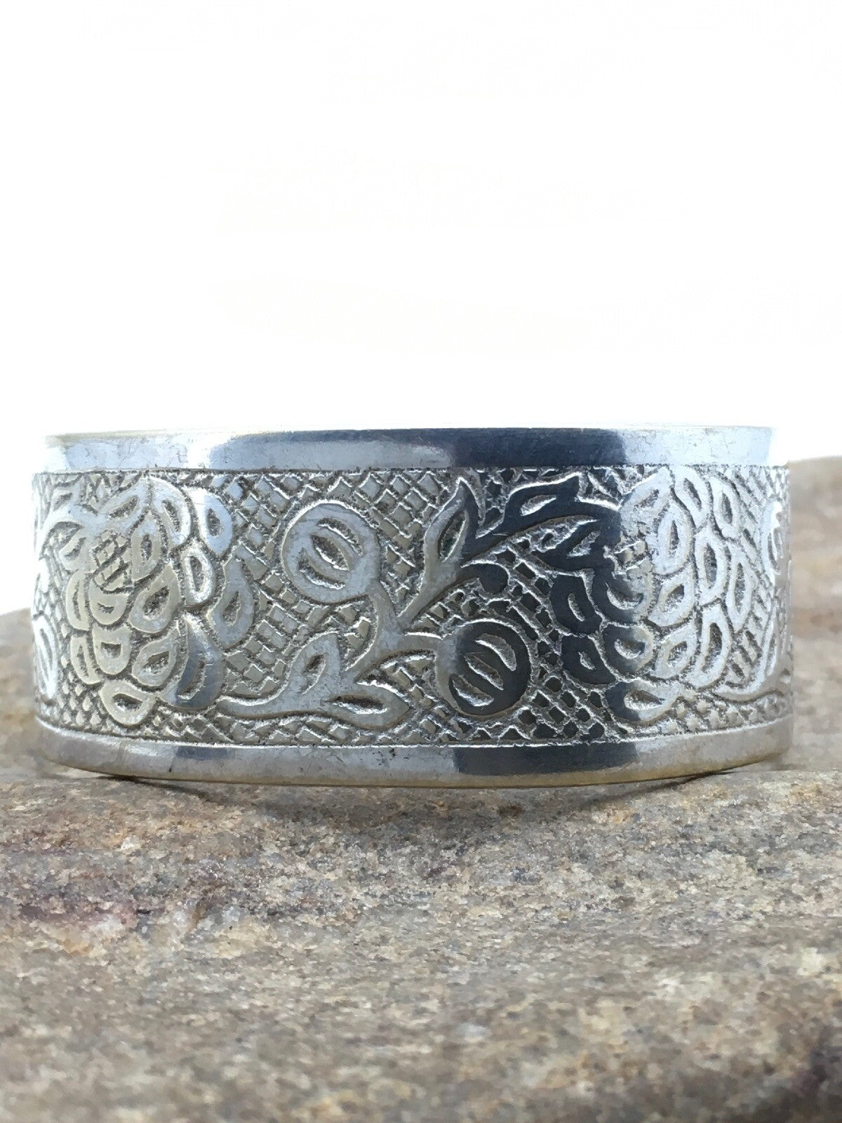 Navajo Sterling Silver Stamped Children's Cuff Bracelet 04051