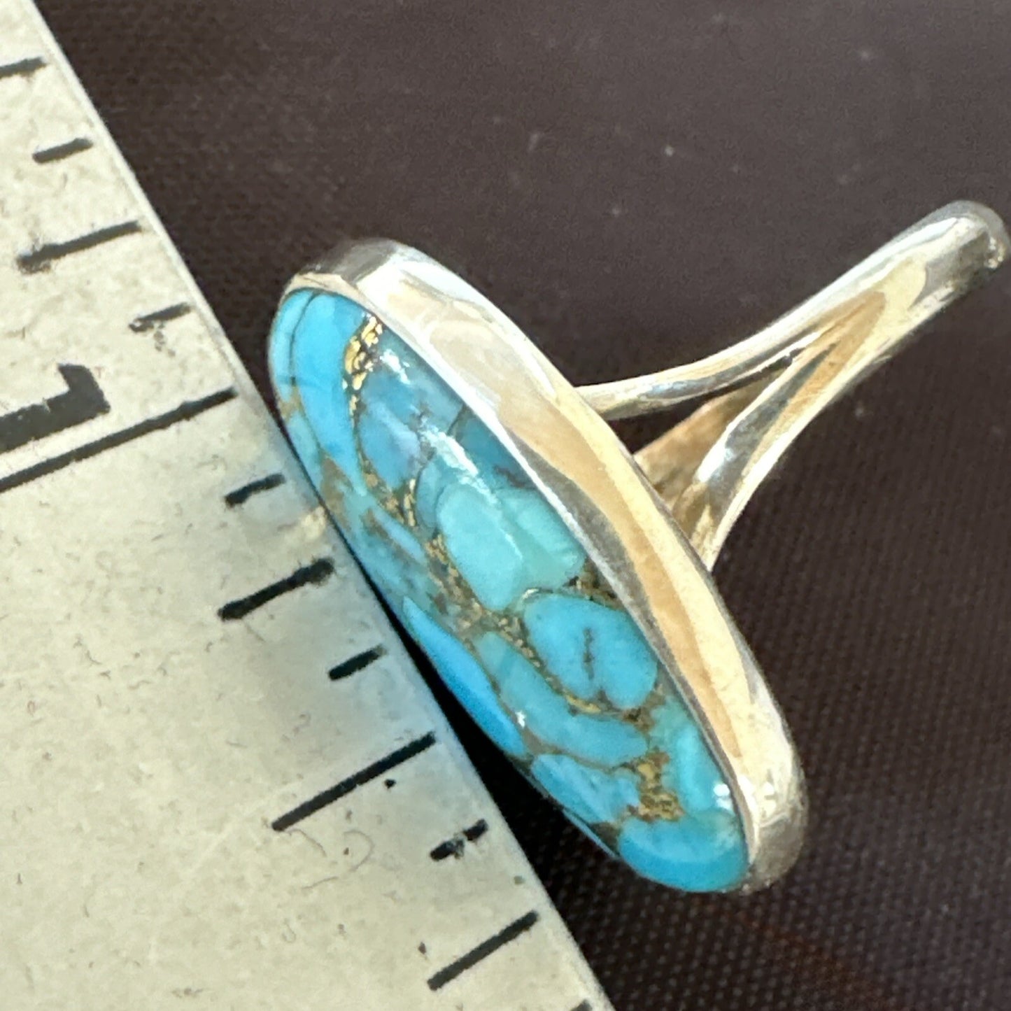 Mohave Native Navajo Sterling Silver Blue Turquoise Ring Sz 7 18240