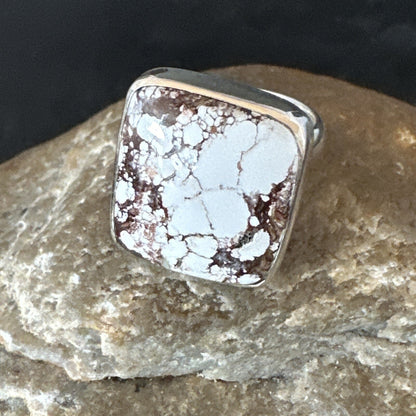Mens Womens Wild Horse Turquoise Navajo Sterling Silver Ring Sz 7 17346