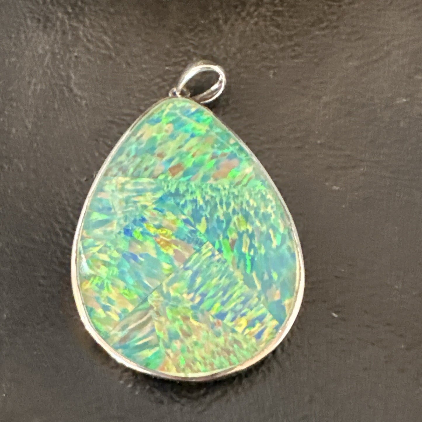 Mens Womens Multicolor Gilson Opal Navajo Sterling Silver Inlay Pendant 18610