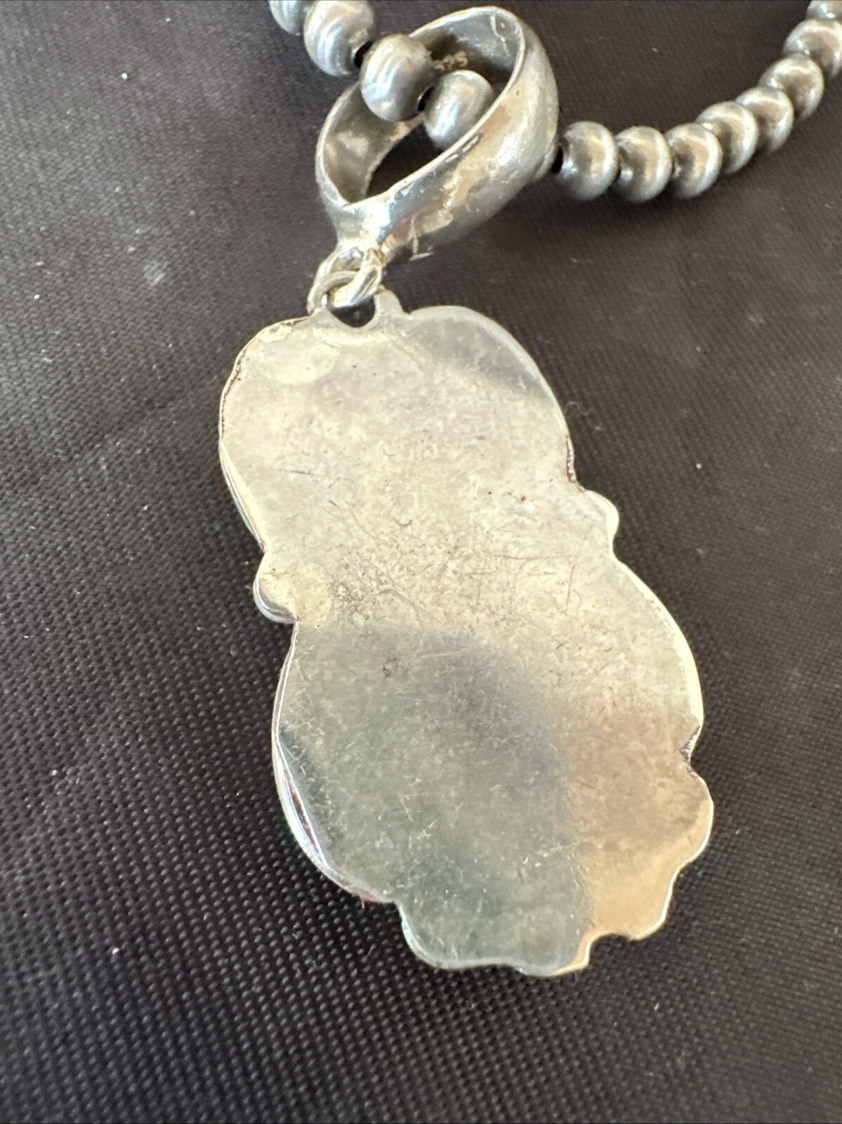 Pyrites Pendant Navajo Beads Sterling Silver Necklace 18643