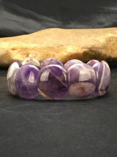 Native American Purple Charoite Stretch Bracelet 7.25" Adjustable 3019