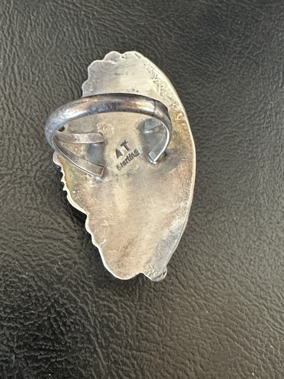 XL Blue Kingman Turquoise  Native American Sterling Silver Ring Size 9 19403