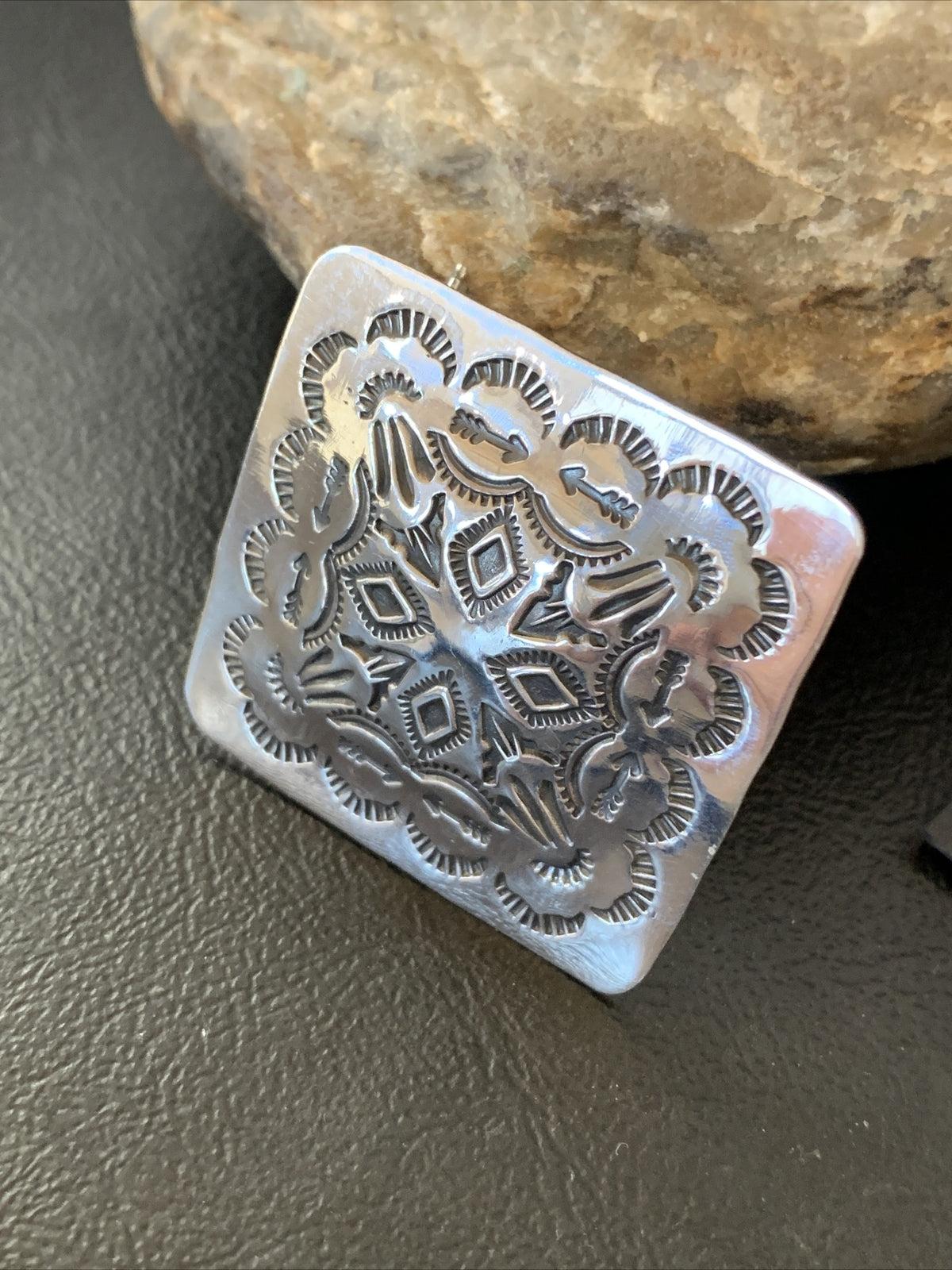 Sterling Silver Earrings Womens Navajo 01668N