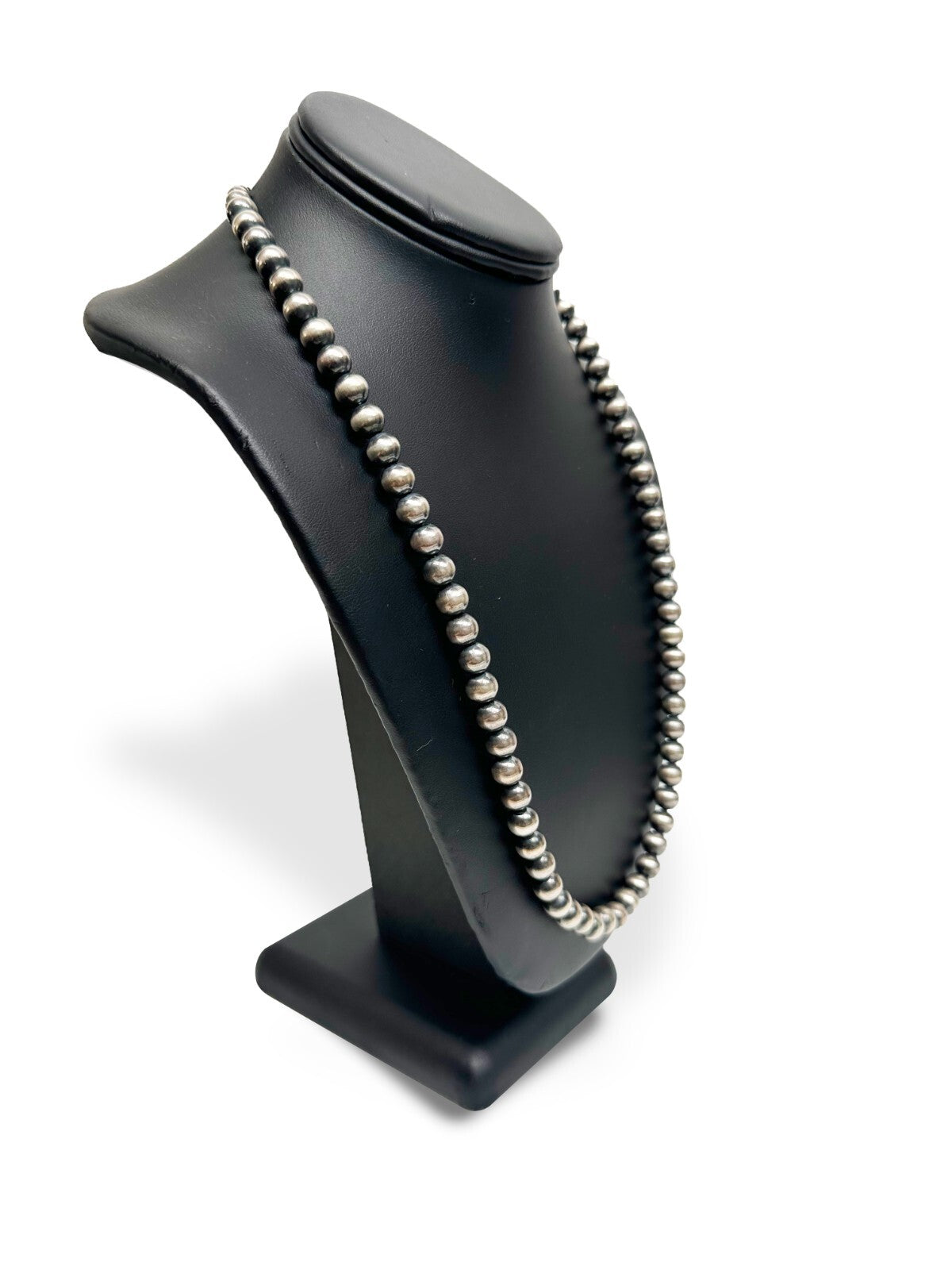 Native American 8mm Sterling Silver Navajo Pearls 26" Single-Strand Necklace