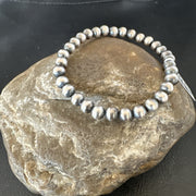 6mm Beads 8"Stretch Beads Bracelet | Sterling Silver | Authentic Native American Handmade | 99068