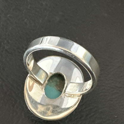Southwestern Sterling Silver Blue Kingman Turquoise Ring Size 7 18510