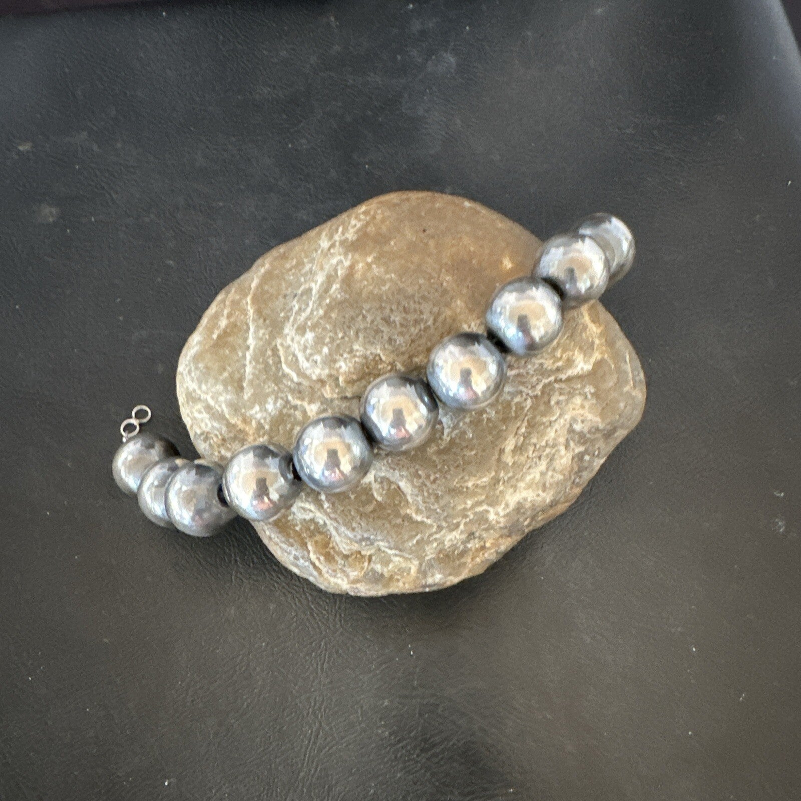 16mm Round Beads 8” Sterling Silver Beads Bracelet 91608