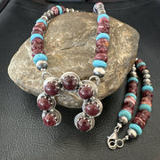 Purple Spiny Oyster Naja Pendant Turquoise Navajo Necklace | Sterling Silver | Authentic Native American Handmade | 18849