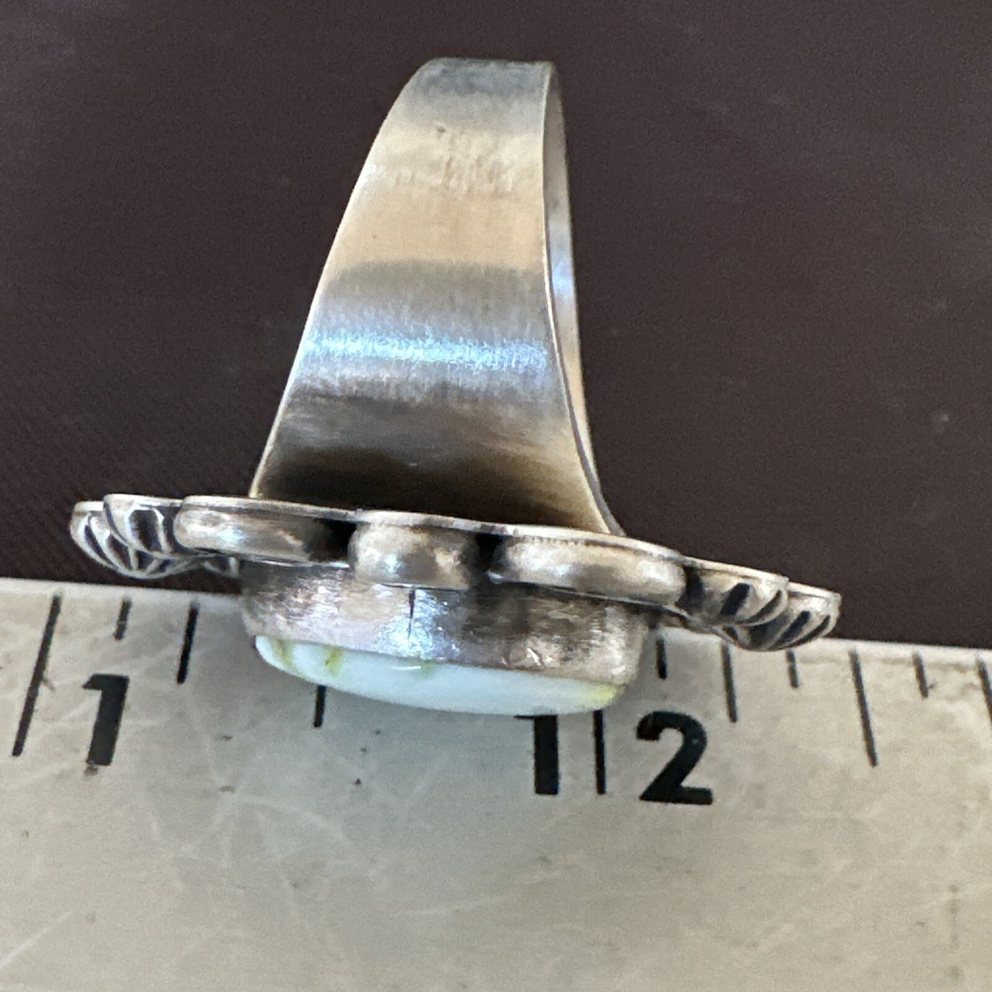 Women Blue Dry Creek Turquoise Navajo Sterling Silver Ring Sz 9 17773