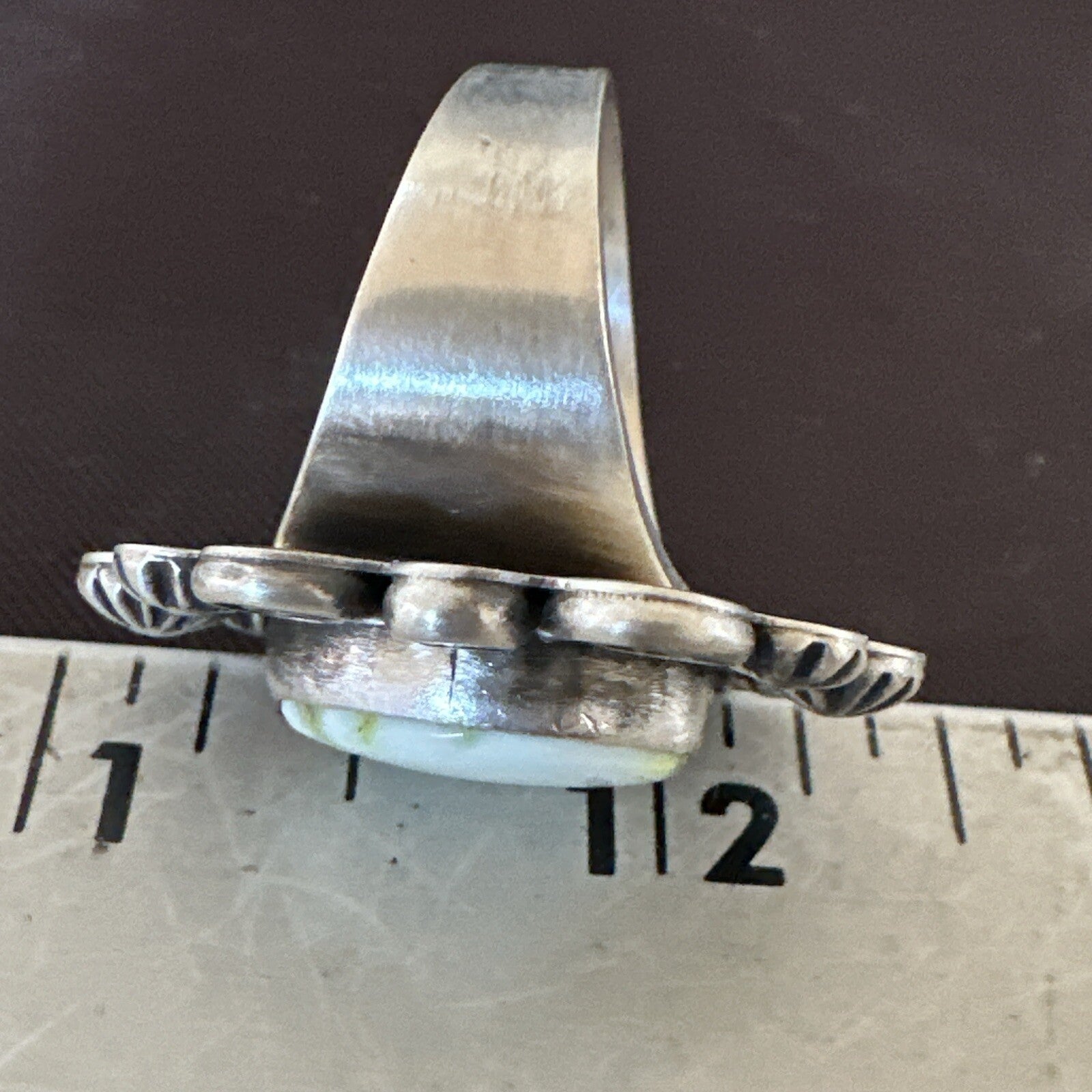 Women Blue Dry Creek Turquoise Navajo Sterling Silver Ring Sz 9 17773