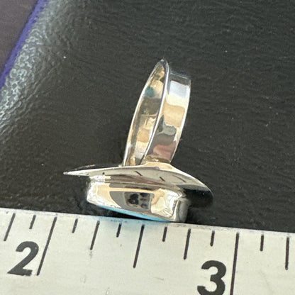 WoMens Sterling Silver Robin Egg Blue Kingman Turquoise Ring Size 5.5 17731