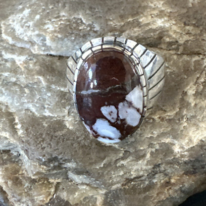 Mens Wild Horse Turquoise Southwestern Sterling Silver Ring Size 10.5 17794