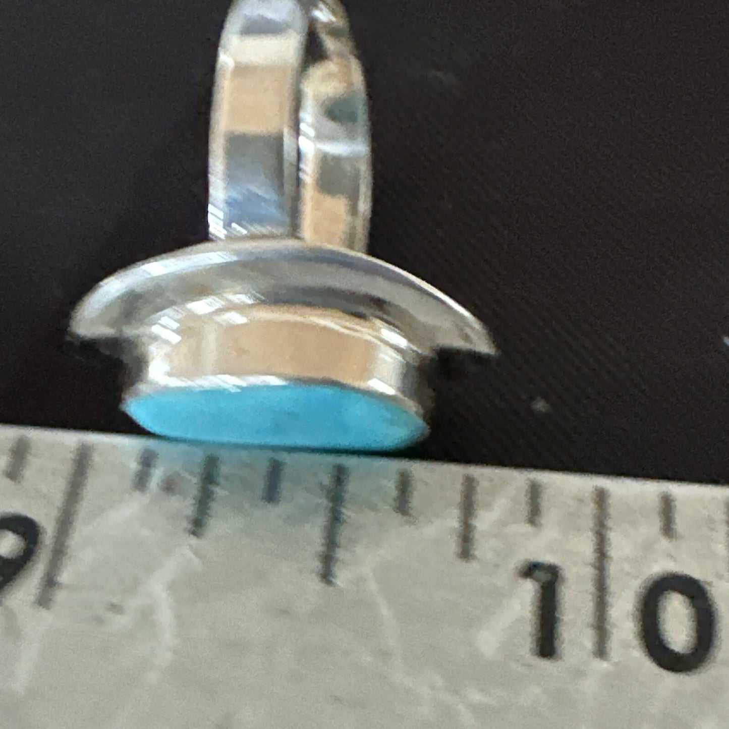 Southwestern Sterling Silver Blue Kingman Turquoise Ring Size 7 18510