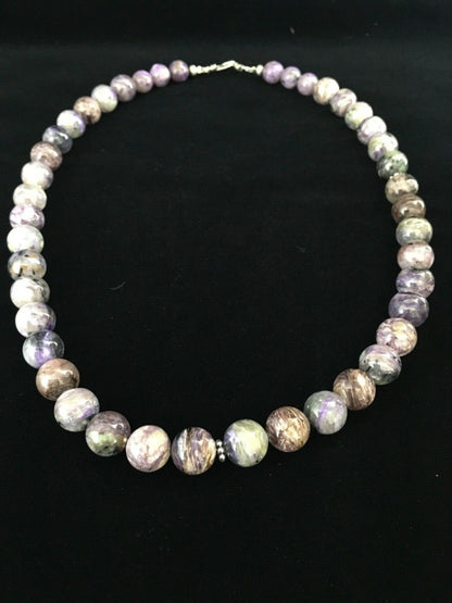 Purple Charoite Navajo Sterling Silver Necklace 20" 1777