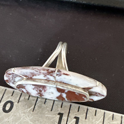 Mens Womens Wild Horse Turquoise Inlay Navajo Sterling Silver Ring Sz 6.5 18768