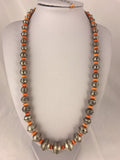 Spiny Oyster Navajo Pearls Bench Bead Necklace 21" | Sterling Silver | Authentic Native American Handmade | 95407