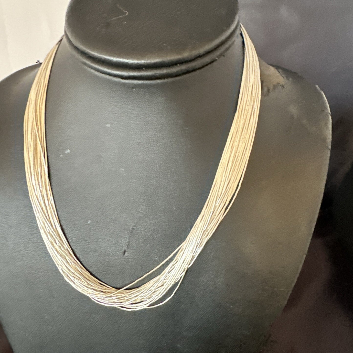 Silver Heishi Liquid All Sterling 30S Necklace 17" 17928