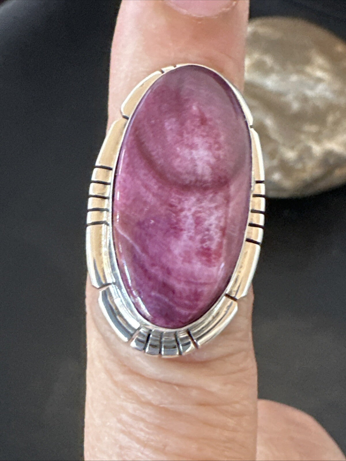 Womens Purple Spiny Oyster Navajo Sterling Silver Ring Size 6.5 18582