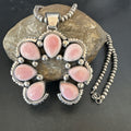 Pink Conch Navajo Naja Pendant | Sterling Silver | Authentic Native American Handmade | 18928