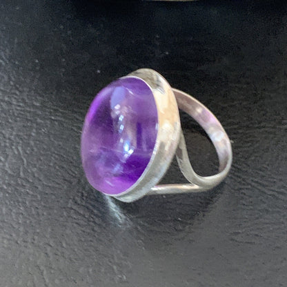 Navajo Purple Amethyst Sterling Silver Ring Size 8.5 12943