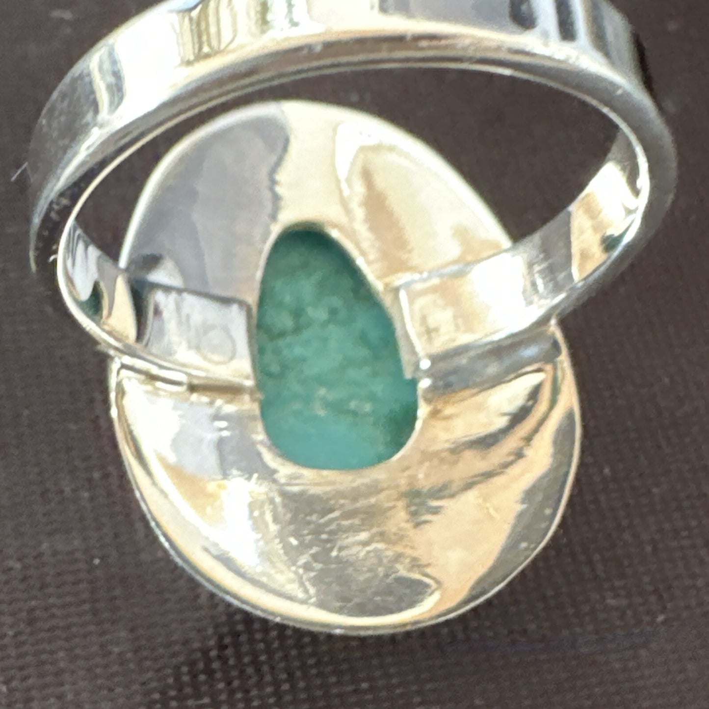 Blue Turquoise Spiny Oyster Southwestern Sterling Silver Ring Size 10 18531
