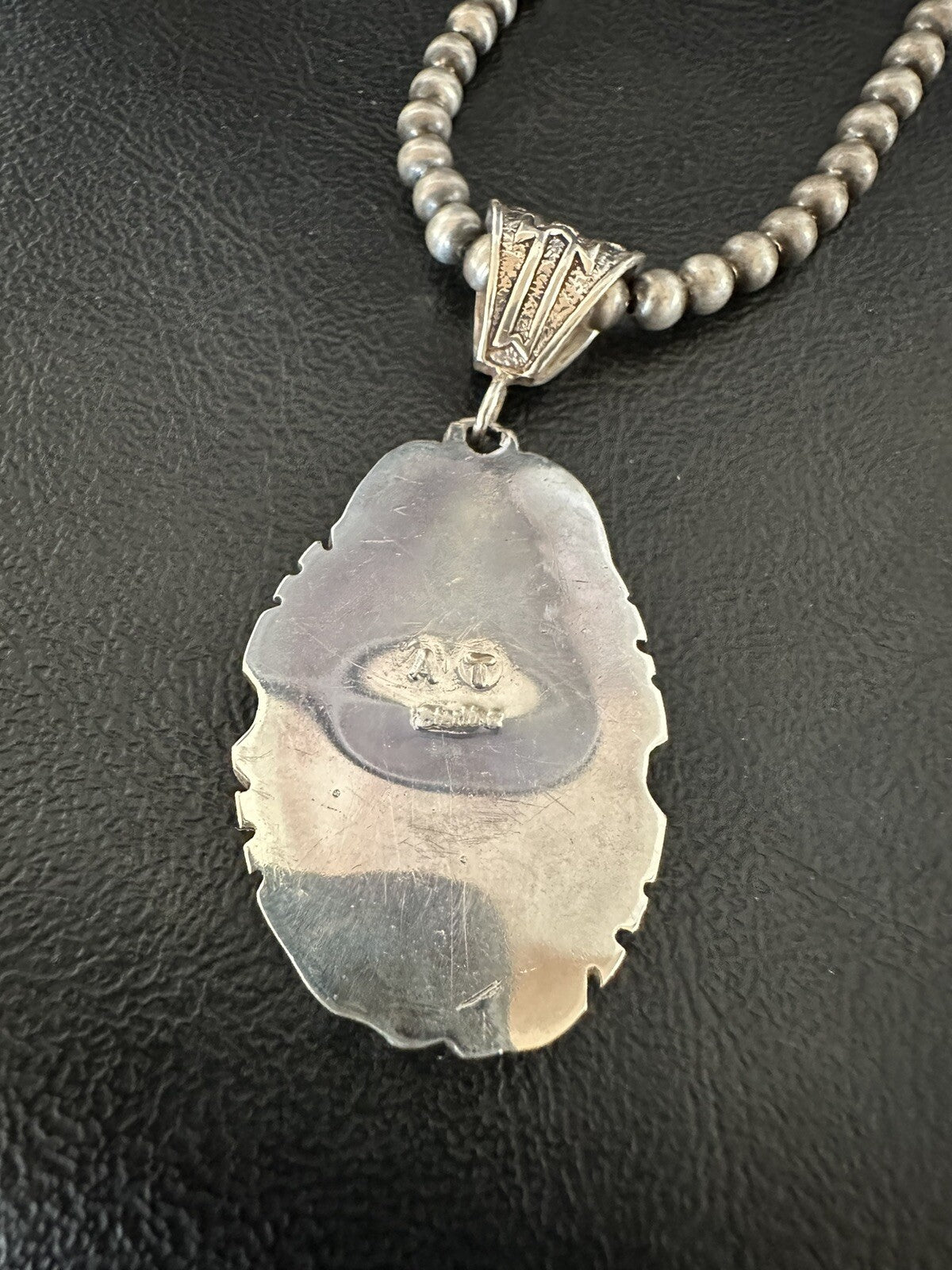WoMens Red Spiny Oyster Pendant Navajo Sterling Silver Necklace 18365