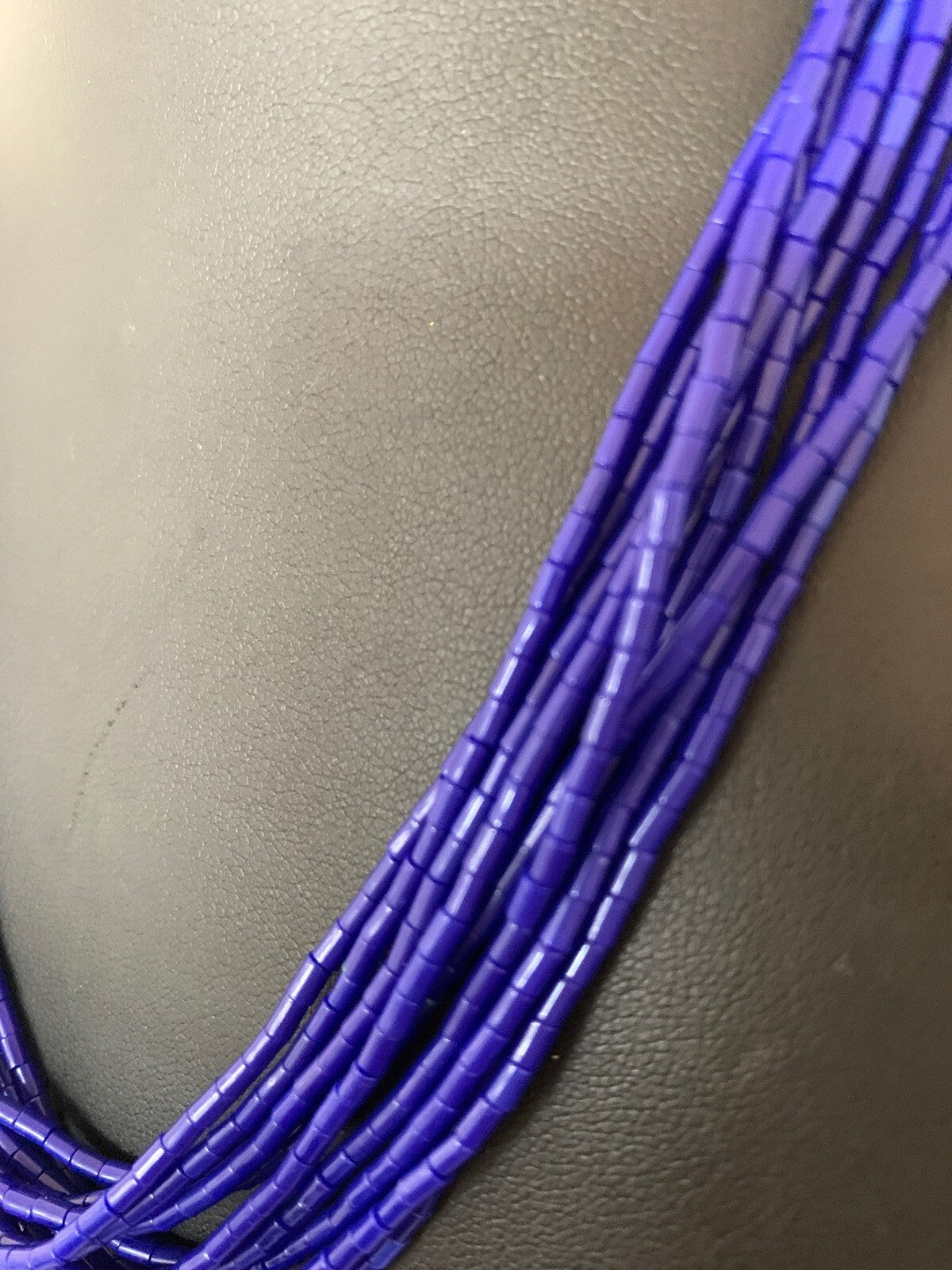 Blue Lapis Stabilized Heishi 10 Strand Sterling Silver Necklace 19" 2018